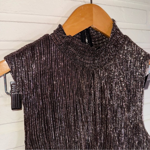 MSK Metallic Smocked Tiered-Skirt Dress, Women’s Size Medium - Picture 5 of 11